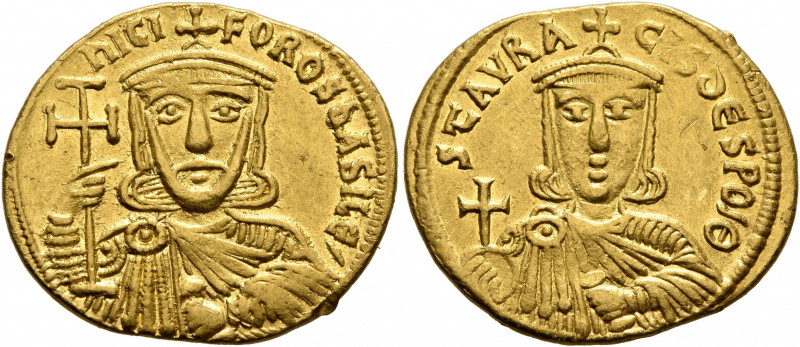 Nicephorus I, with Stauracius, 802-811. Solidus (Gold, 20 mm, 4.47 g, 6 h), Cons...