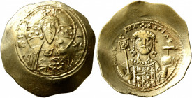 Michael VII Ducas, 1071-1078. Histamenon (Electrum, 26 mm, 4.39 g, 6 h), Constantinopolis. Bust of Christ Pantokrator facing, wearing tunic and palliu...