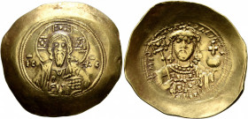 Michael VII Ducas, 1071-1078. Histamenon (Gold, 30 mm, 4.36 g, 6 h), Constantinopolis. Bust of Christ Pantokrator facing, wearing tunic and pallium, r...