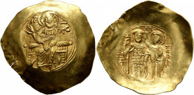 John III Ducas (Vatatzes), emperor of Nicaea, 1222-1254. Hyperpyron (Gold, 29 mm, 4.16 g, 6 h), Magnesia. Christ, nimbate, seated facing on throne, we...