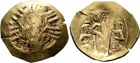 Andronicus II Palaeologus, with Michael IX, 1282-1328. Hyperpyron (Gold, 28 mm, 4.00 g, 5 h), Constantinopolis, 1294-1320. Bust of Virgin Mary, orans,...