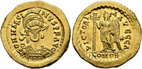 UNCERTAIN GERMANIC TRIBES, Pseudo-Imperial coinage. Circa mid to late 5th century. Solidus (Gold, 22 mm, 4.47 g, 7 h), imitating Marcian (450-457), un...