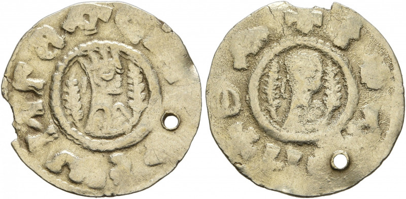 AXUM. Hataz, circa 590. Chrysos (Electrum, 18 mm, 1.35 g, 3 h). BΛXCIIAΣⲰΜΙ Drap...