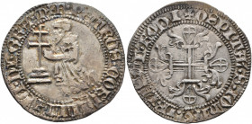 CRUSADERS. Knights of Rhodes (Knights Hospitallers). Peter of Corneillan, 1353-1355. Gigliato (Silver, 28 mm, 3.93 g, 10 h). ✠•F•PЄTRUS•CORNILLIANI•DI...