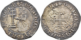 CRUSADERS. Knights of Rhodes (Knights Hospitallers). Roger of Pins, 1355-1365. Gigliato (Silver, 28 mm, 3.85 g, 12 h). ✠ •F•ROGIЄRIUS•DI•PINIBUS•DI•GR...