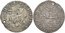 CRUSADERS. Knights of Rhodes (Knights Hospitallers). Roger of Pins, 1355-1365. Gigliato (Silver, 28 mm, 3.61 g, 3 h). ✠ •F•ROGIЄRIVS:D•PINIBVS•DI•GRA•...