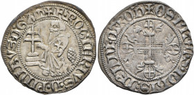 CRUSADERS. Knights of Rhodes (Knights Hospitallers). Roger of Pins, 1355-1365. Asper (Silver, 24 mm, 2.00 g, 3 h). ✠ •F•ROGIЄRIVS•D•PINIBVS•D•GA•m Gra...