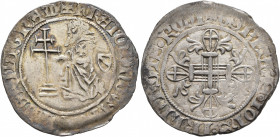 CRUSADERS. Knights of Rhodes (Knights Hospitallers). Raymond Bérenger, 1365-1374. Gigliato (Silver, 29 mm, 3.88 g, 6 h). ✠ •F•RAIMNDVS•BЄRЄNGARII:D•GR...