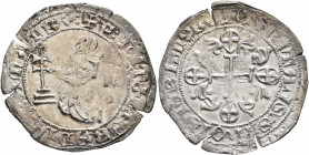 CRUSADERS. Knights of Rhodes (Knights Hospitallers). John-Ferdinand of Heredia, 1377-1396. Gigliato (Silver, 30 mm, 3.81 g, 3 h). ✠ F•IOIT✠FЄRD[...]MA...