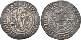 CRUSADERS. Knights of Rhodes (Knights Hospitallers). John-Ferdinand of Heredia, 1377-1396. Gigliato (Silver, 29 mm, 3.60 g, 5 h). [square]:IOhS•FЄRADI...