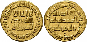 ISLAMIC, Umayyad Caliphate. temp. al-Walid I ibn 'Abd al-Malik, AH 86-96 / AD 705-715. Dinar (Gold, 19 mm, 4.21 g, 5 h), without mint, AH 88 = AD 706/...