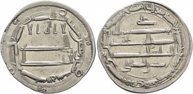 ISLAMIC, 'Abbasid Caliphate. al-Rashid, AH 170-193 / AD 786-809. Dirham (Silver, 26 mm, 2.93 g, 6 h), citing the caliph Harun al-Rashid, Ali and Sayf ...