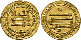 ISLAMIC, 'Abbasid Caliphate. Al-Muktafi, AH 289-295 / AD 902-908. Dinar (Gold, 19 mm, 2.90 g, 1 h), reduced weight. Citing the Abbasid caliph al-Mukta...