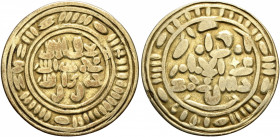 ISLAMIC, Arabia. Sulayhids. 'Ali ibn Muhammad, AH 439-473 / AD 1047-1081. Dinar (Electrum, 21 mm, 1.99 g, 11 h), a local imitation, possibly struck in...