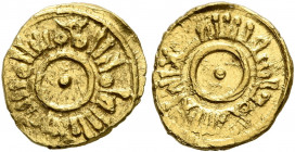 ISLAMIC, Fatimids. al-Mu'izz li-Din Allah, AH 341-365 / AD 953-975. 1/8 Dinar (Gold, 10 mm, 0.68 g), without mint and date. Album 698A. Struck from so...