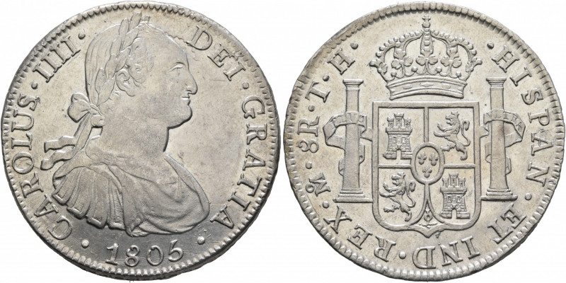 MEXICO, Colonial. Carlos IV, king of Spain, 1788-1808. 8 Reales (Silver, 40 mm, ...