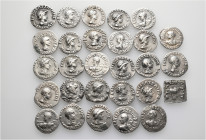 A lot containing 28 silver coins. All: Indo-Greek drachms. About very fine to good very fine. LOT SOLD AS IS, NO RETURNS. 28 coins in lot.