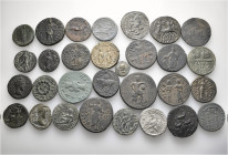 A lot containing 1 silver and 29 bronze coins. All: Roman Provincial. About very fine to very fine. LOT SOLD AS IS, NO RETURNS. 29 coins in lot.