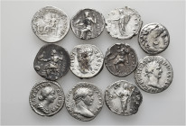 A lot containing 11 silver coins. Includes: Greek and Roman Imperial. Fine to very fine. LOT SOLD AS IS, NO RETURNS. 11 coins in lot.