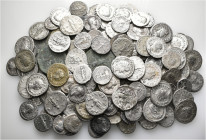 A lot containing 116 silver and 34 bronze coins. All: Roman Imperial. Fine to very fine. LOT SOLD AS IS, NO RETURNS. 150 coins in lot.