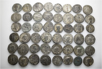 A lot containing 48 bronze coins. All: Gallienus. About very fine to good very fine. LOT SOLD AS IS, NO RETURNS. 48 coins in lot.