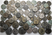 A lot containing 68 bronze coins. Includes: Diocletian. About very fine to good very fine. LOT SOLD AS IS, NO RETURNS. 68 coins in lot.