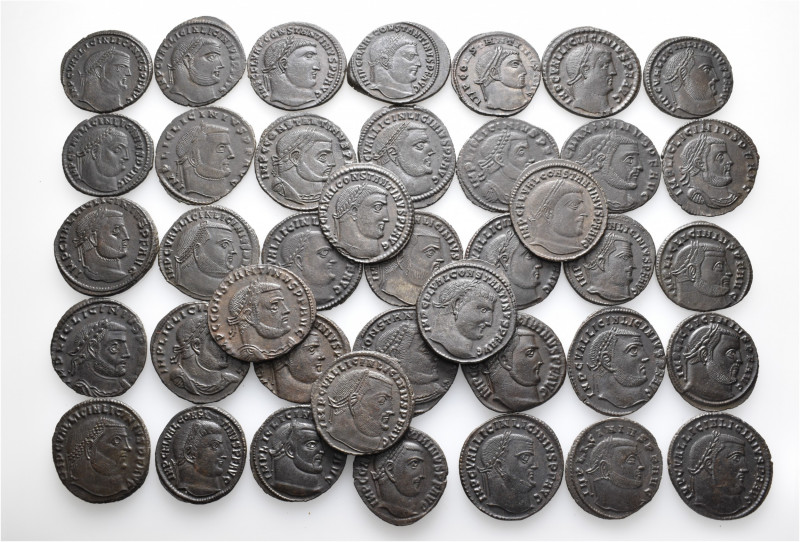 A lot containing 40 bronze coins. All: Roman Imperial. Repatinated. Very fine to...