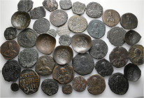 A lot containing 2 silver and 39 bronze coins. All: Byzantine. Fine to very fine. LOT SOLD AS IS, NO RETURNS. 41 coins in lot.