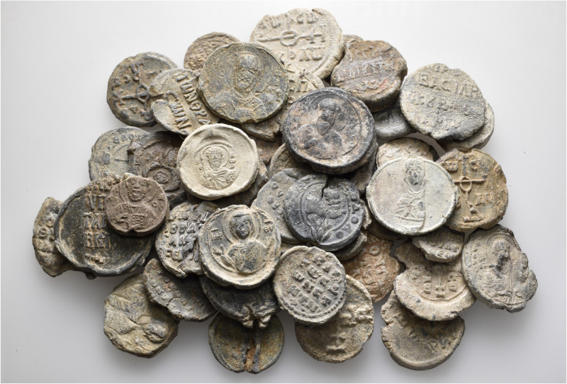 A lot containing 48 lead seals. All: Byzantine. Fine to very fine. LOT SOLD AS I...