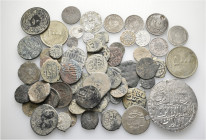 A lot containing 16 silver and 42 bronze coins. All: Islamic. Fair to about very fine. LOT SOLD AS IS, NO RETURNS. 58 coins in lot.