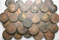 A lot containing 37 bronze coins. All: Islamic. Fine to about very fine. LOT SOLD AS IS, NO RETURNS. 37 coins in lot.