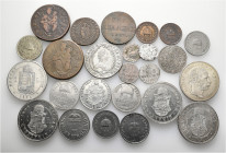 A lot containing 25 silver, bronze and copper-nickel coins. All: Hungary. About very fine to good very fine. LOT SOLD AS IS, NO RETURNS. 25 coins in l...