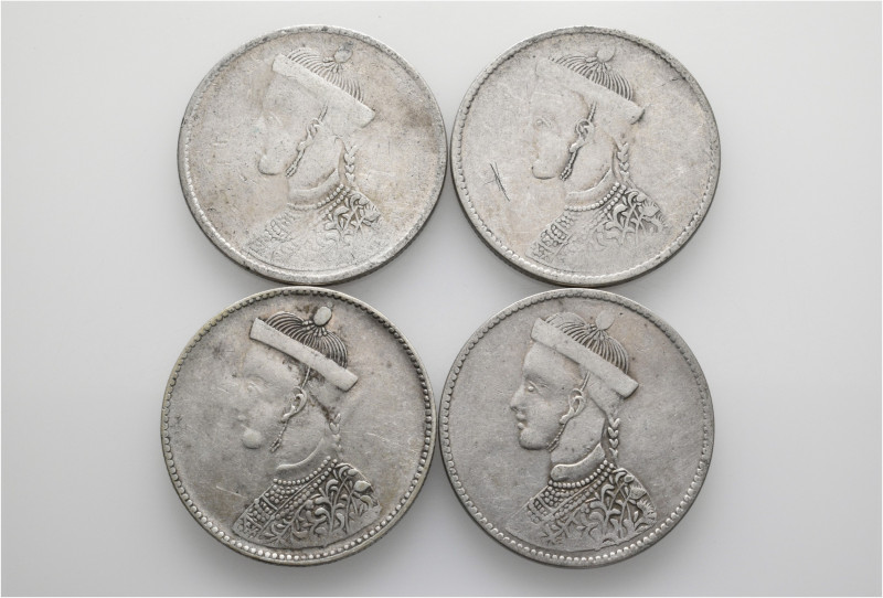 A lot containing 4 silver coins. All: Tibet. About very fine to very fine. LOT S...