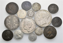A lot containing 9 silver and 6 bronze coins. All: United Kingdom. Fine to good very fine. LOT SOLD AS IS, NO RETURNS. 15 coins in lot.


From the ...
