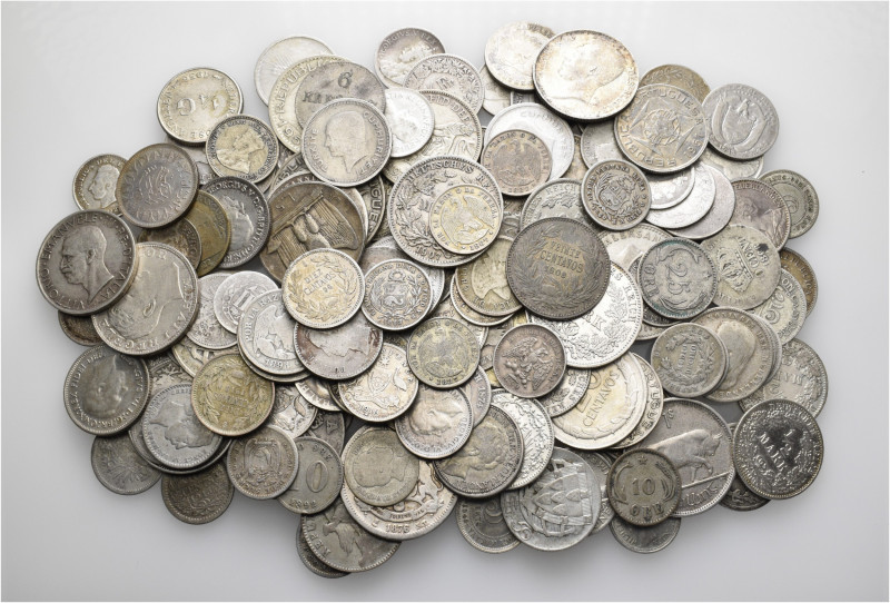 A lot containing 137 silver coins. All: World. Fine to very fine. LOT SOLD AS IS...