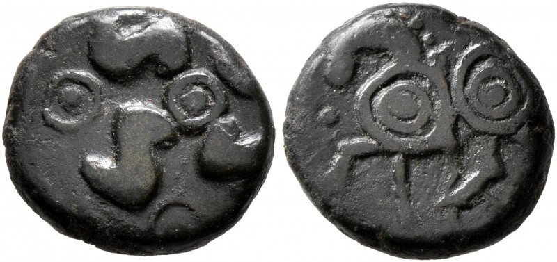 NORTHEAST GAUL. Aduatuci. Circa 60-30/25 BC. AE (Bronze, 14 mm, 2.68 g). Tetrask...