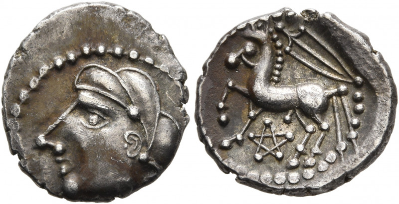 CENTRAL GAUL. Bituriges Cubi. Circa 80-50 BC. Quinarius (Silver, 15 mm, 2.00 g, ...