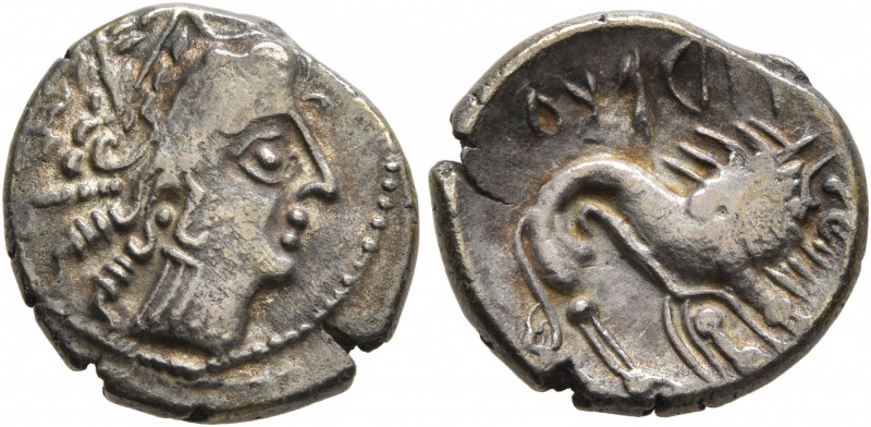 SOUTHERN GAUL. Insubres. Late 2nd-early 1st century BC. Drachm (Silver, 16 mm, 2...