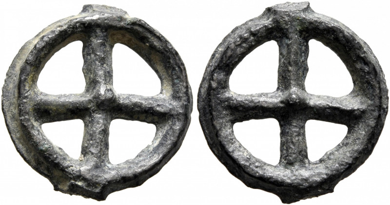 CENTRAL EUROPE. Helvetii. 3rd-2nd centuries BC. 'Wheel Money' (Potin, 15 mm, 1.8...