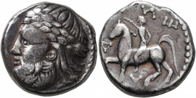 CARPATHIAN REGION. Uncertain tribe. Circa 3rd century BC. Tetradrachm (Silver, 23 mm, 14.14 g, 10 h), 'Römische Ziffern' type. Imitating Philip II of ...