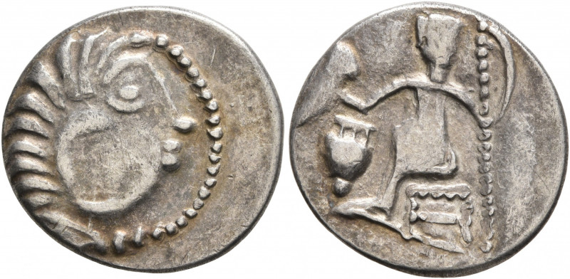 LOWER DANUBE. Uncertain tribe. Circa 2nd-1st centuries BC. Drachm (Silver, 19 mm...