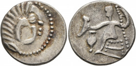 LOWER DANUBE. Uncertain tribe. Circa 2nd-1st centuries BC. Drachm (Silver, 18 mm, 2.94 g, 11 h), imitating Alexander III of Macedon. Celticized head o...
