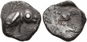GAUL. Uncertain. Circa 500-460 BC. Obol (Silver, 9 mm, 0.82 g), Graeco-Provincial series. Seal with large eyes and outstretched fins to right. Rev. Ro...