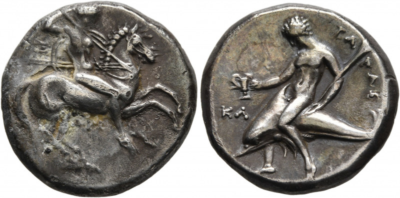 CALABRIA. Tarentum. Circa 315-302 BC. Didrachm or Nomos (Silver, 20 mm, 7.82 g, ...
