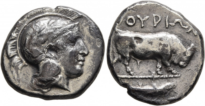 LUCANIA. Thourioi. Circa 443-400 BC. Didrachm or Nomos (Silver, 21 mm, 7.10 g, 4...
