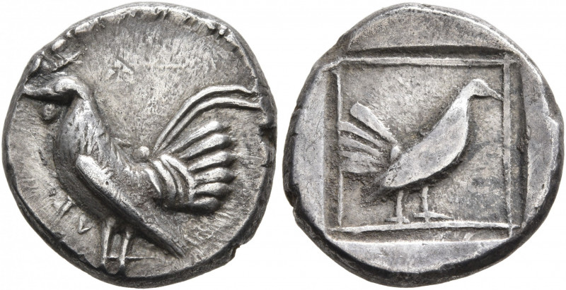 SICILY. Himera. Circa 500-483/2 BC. Drachm (Silver, 18 mm, 5.84 g, 12 h). LV Roo...