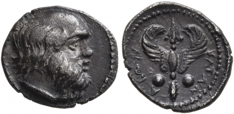 SICILY. Katane. Circa 440-420 BC. Litra (Silver, 11 mm, 0.86 g, 11 h). Balding h...