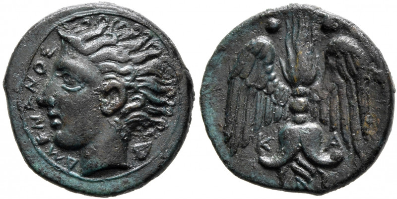 SICILY. Katane. Circa 415/3-404 BC. Tetras or Trionkion (Bronze, 14 mm, 1.64 g, ...