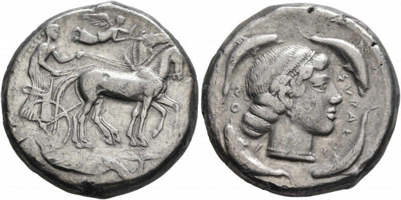 SICILY. Syracuse. Second Democracy, 466-405 BC. Tetradrachm (Silver, 25 mm, 16.9...