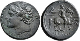 SICILY. Syracuse. Hieron II, 275-215 BC. AE (Bronze, 27 mm, 16.46 g, 2 h), circa 230-218/5. Diademed head of Hieron II to left; behind, poppy head (?)...